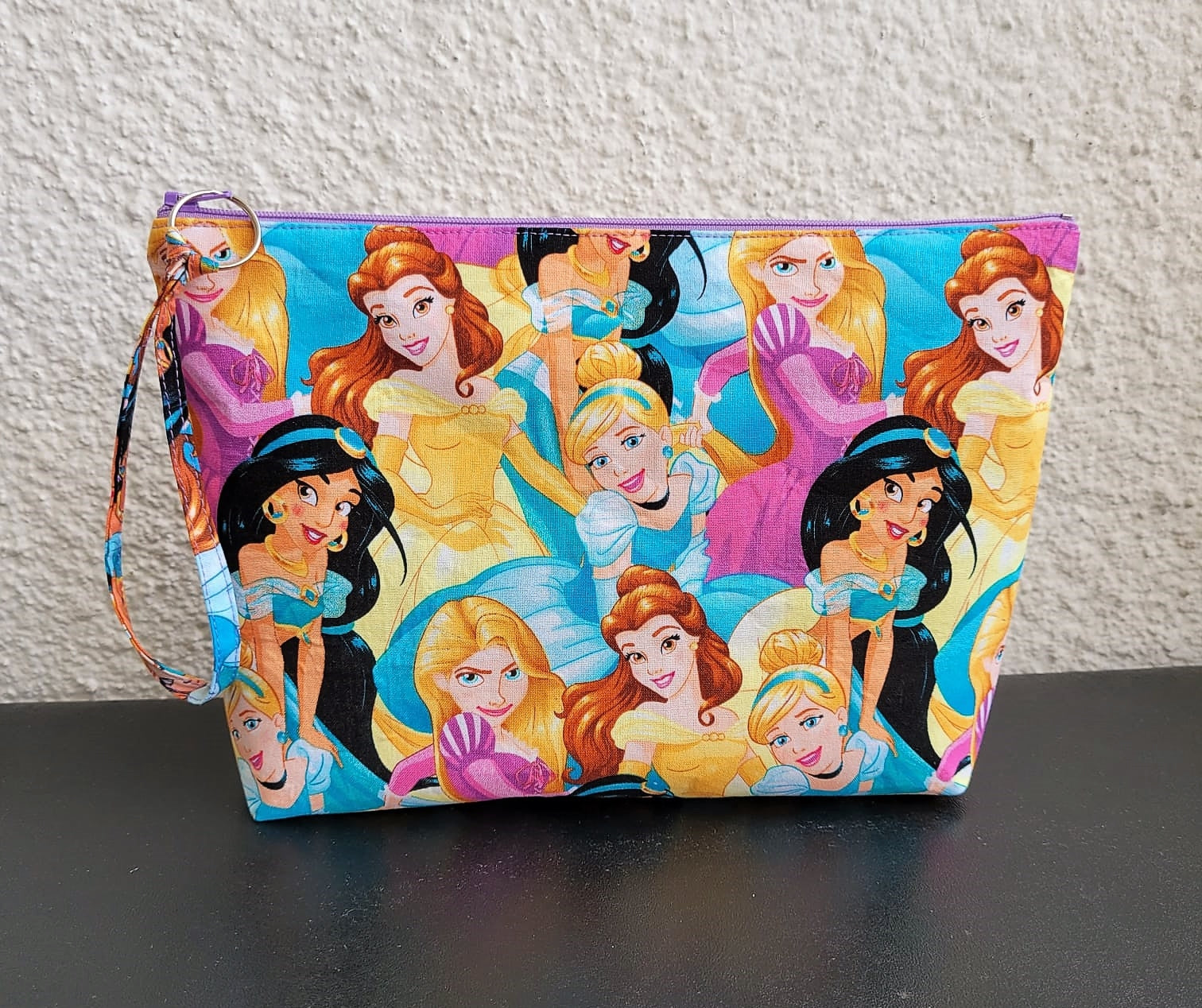 "Masks By Loretta" Wristlet Purse with Disney Princess Fabric