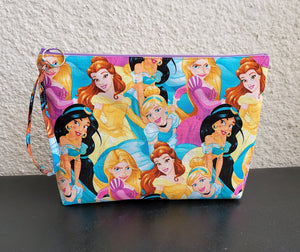 "Masks By Loretta" Wristlet Purse with Disney Princess Fabric