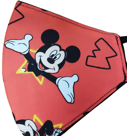 "Masks By Loretta" Mickey Mouse Red Face Mask